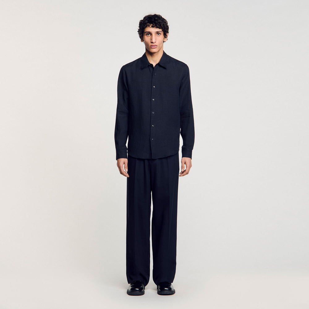 Sandro / Linen shirt Navy Blue
