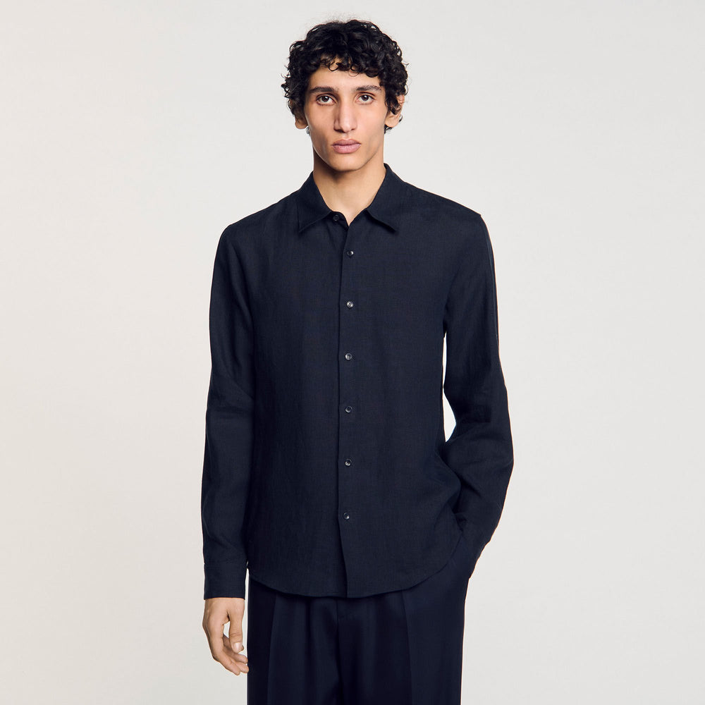Sandro / Linen shirt Navy Blue