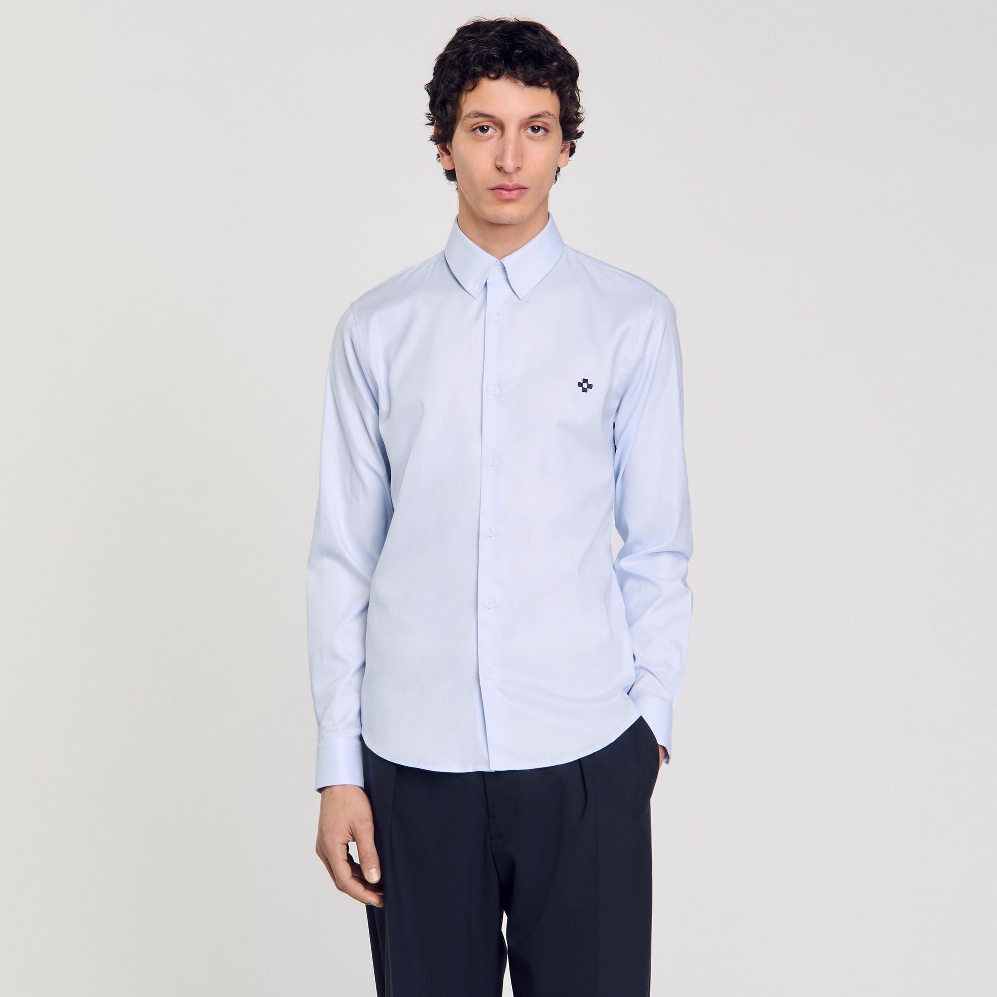 Sandro / Cross patch shirt Blue Sky
