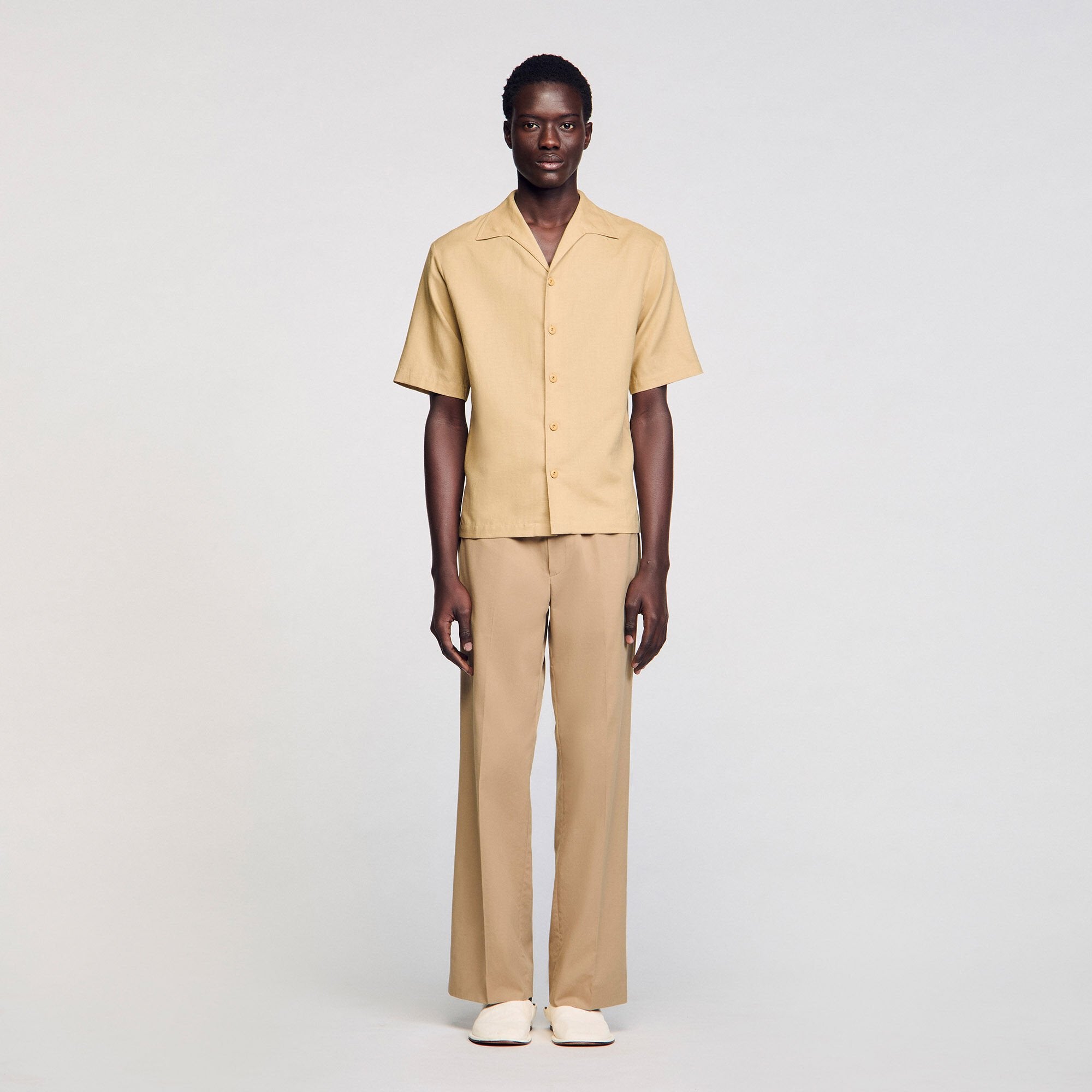 Sandro / Cotton and linen shirt Nut