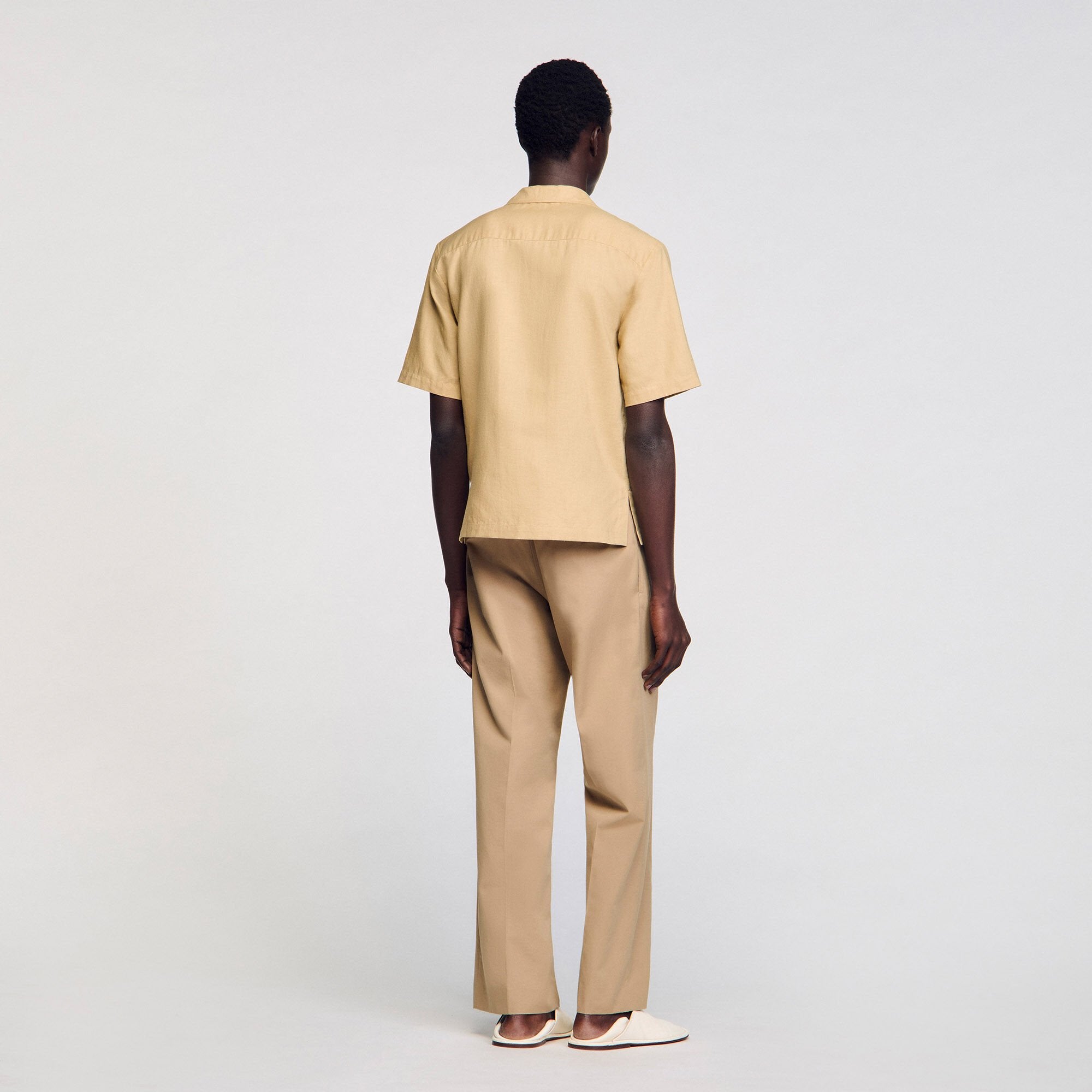 Sandro / Cotton and linen shirt Nut