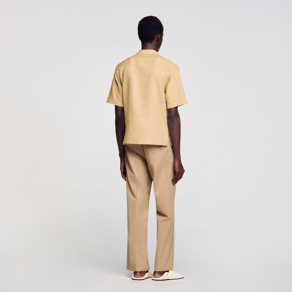 Sandro / Cotton and linen shirt Nut