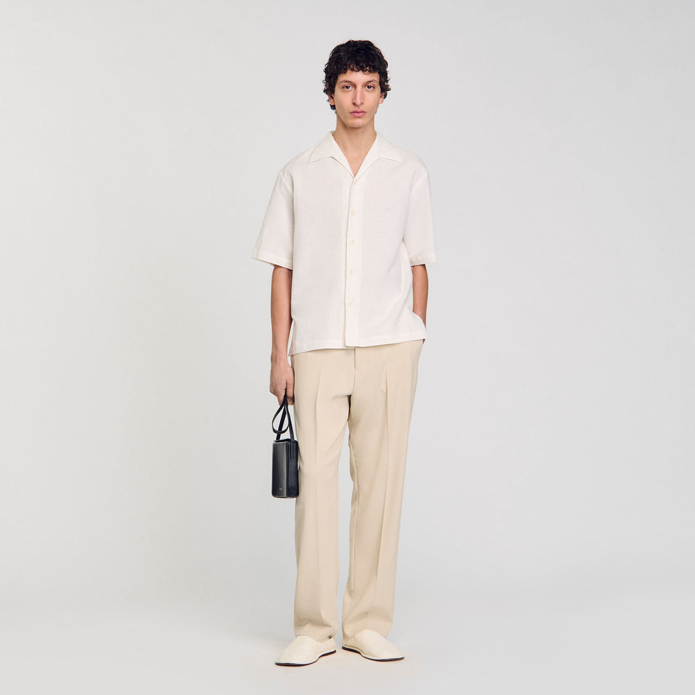 Sandro / Cotton and linen shirt Ivory.