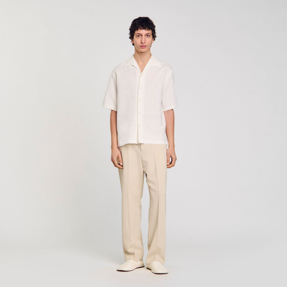 Sandro / Cotton and linen shirt Ivory.