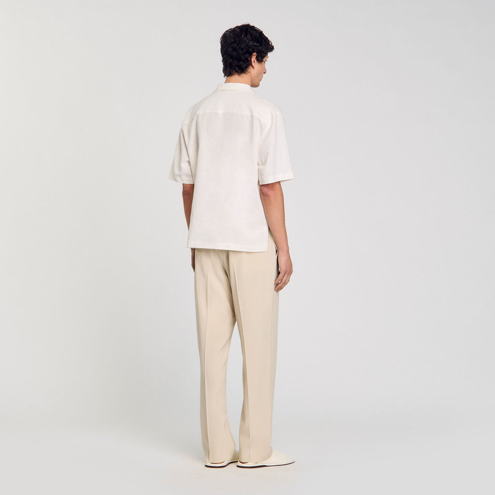 Sandro / Cotton and linen shirt Ivory.