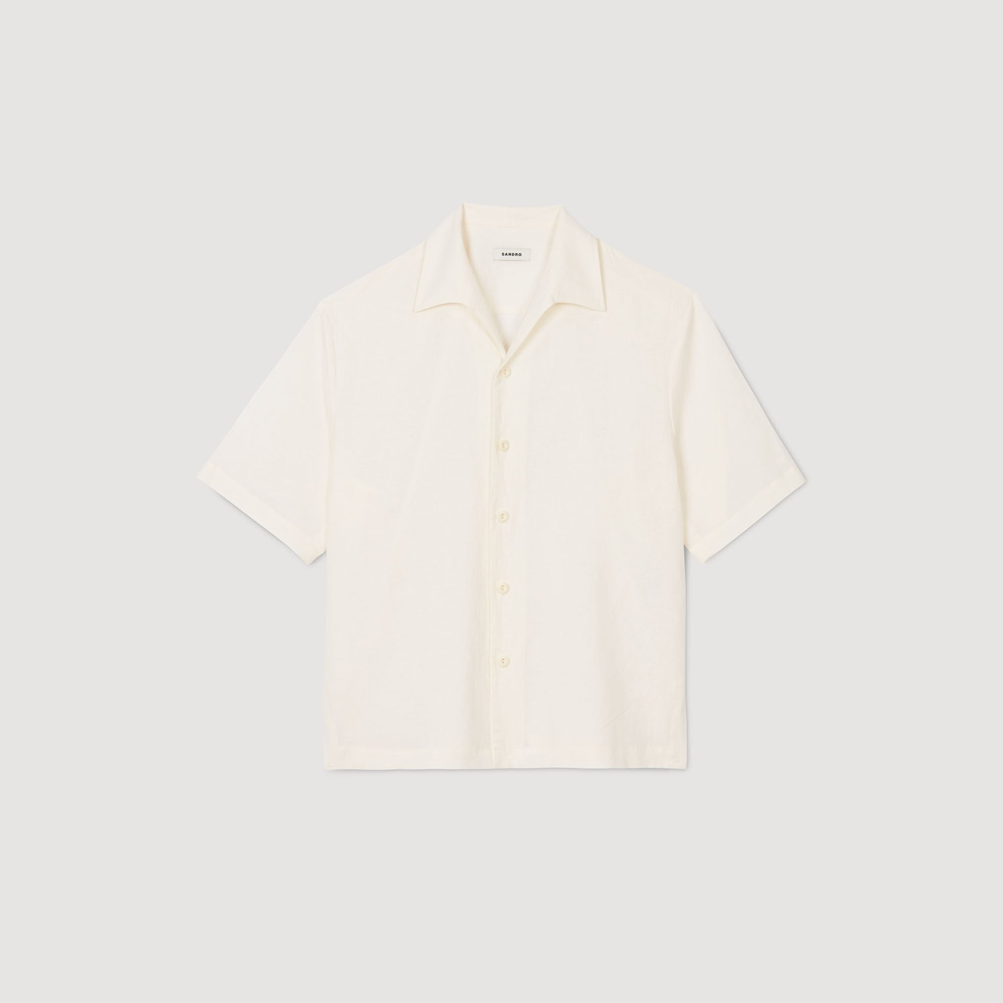 Sandro / Cotton and linen shirt Ivory.