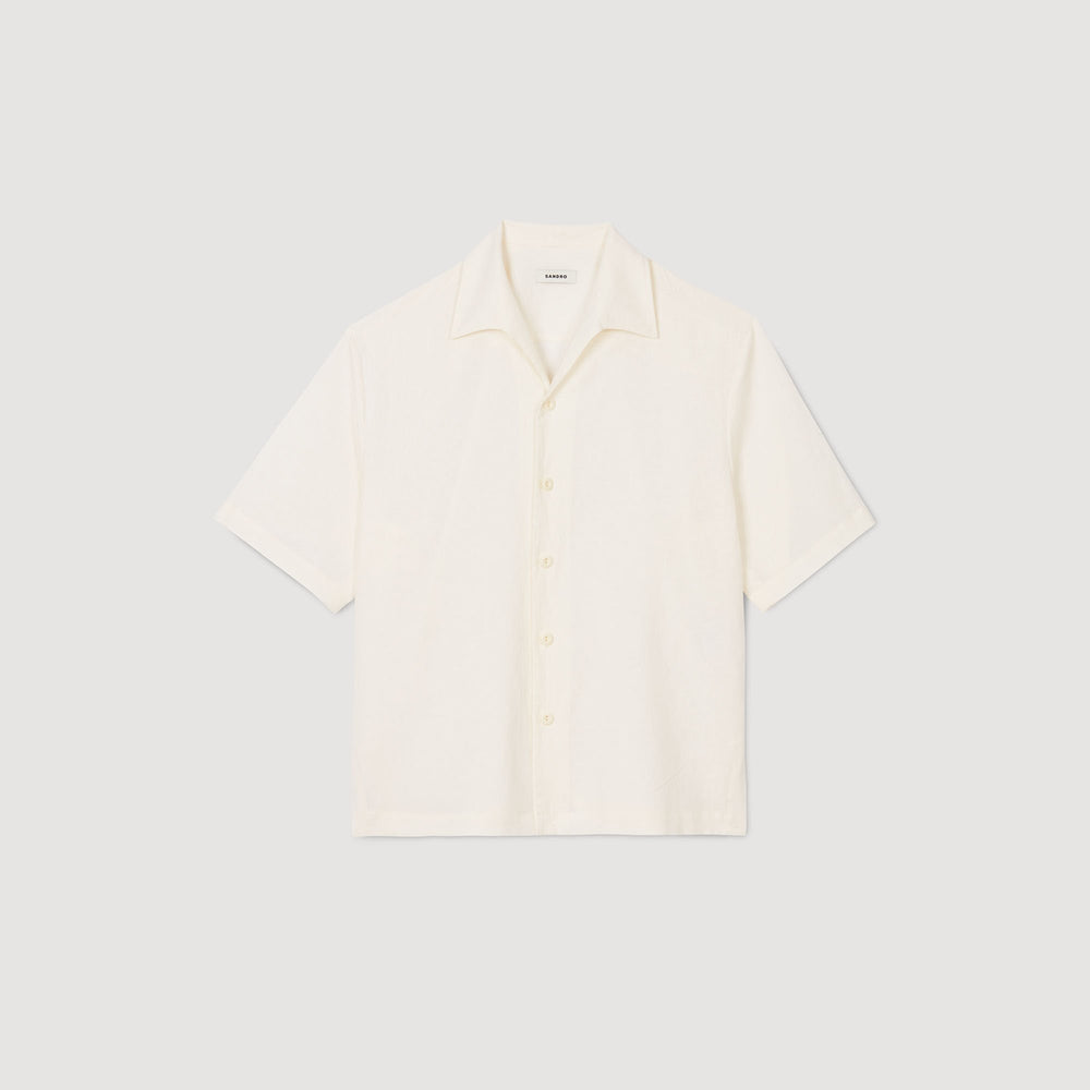 Sandro / Cotton and linen shirt Ivory.