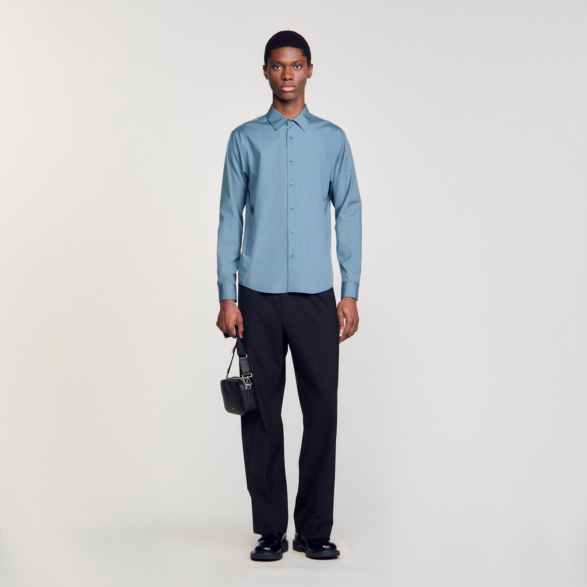 Sandro / Plain shirt Thunderstorm Blue