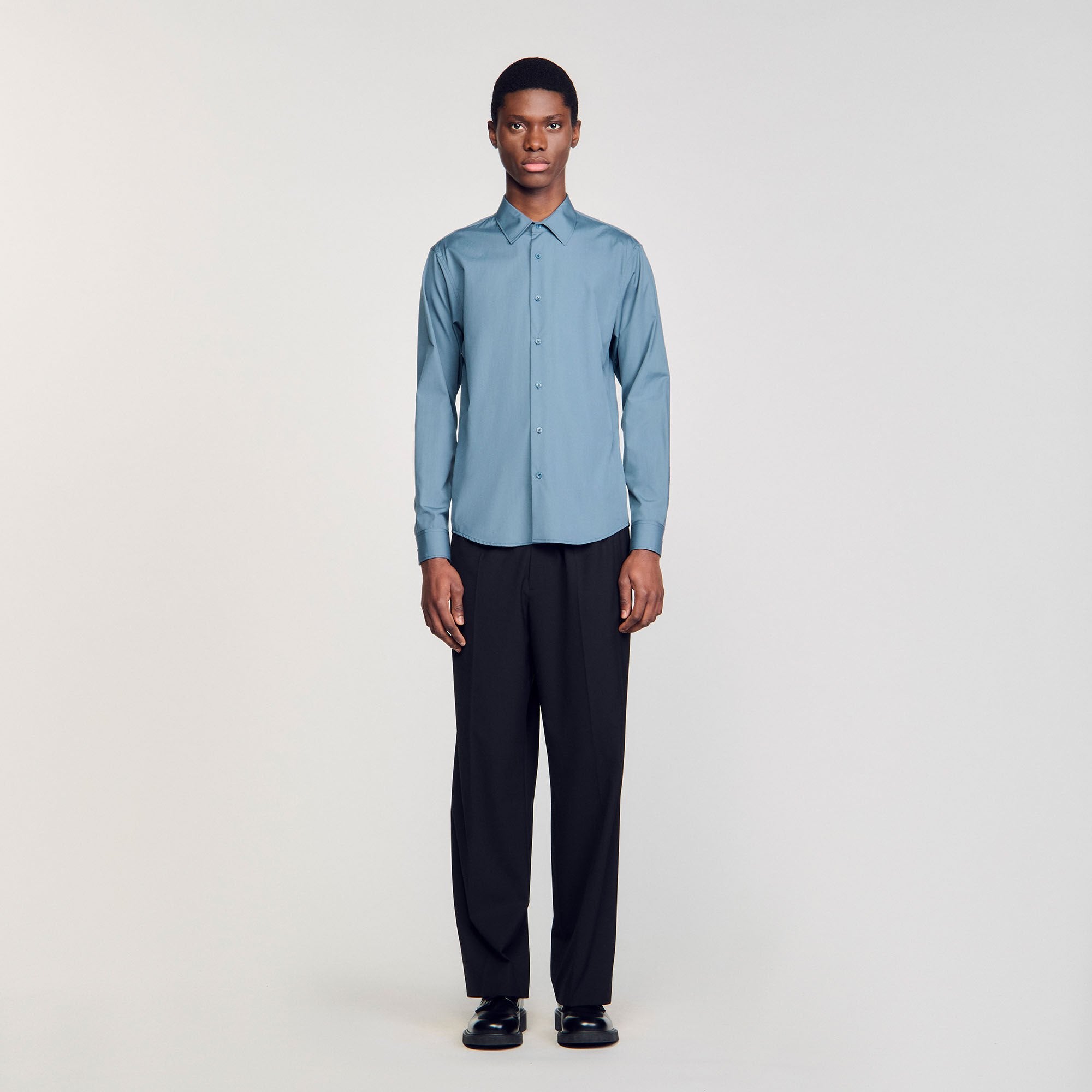 Sandro / Plain shirt Thunderstorm Blue