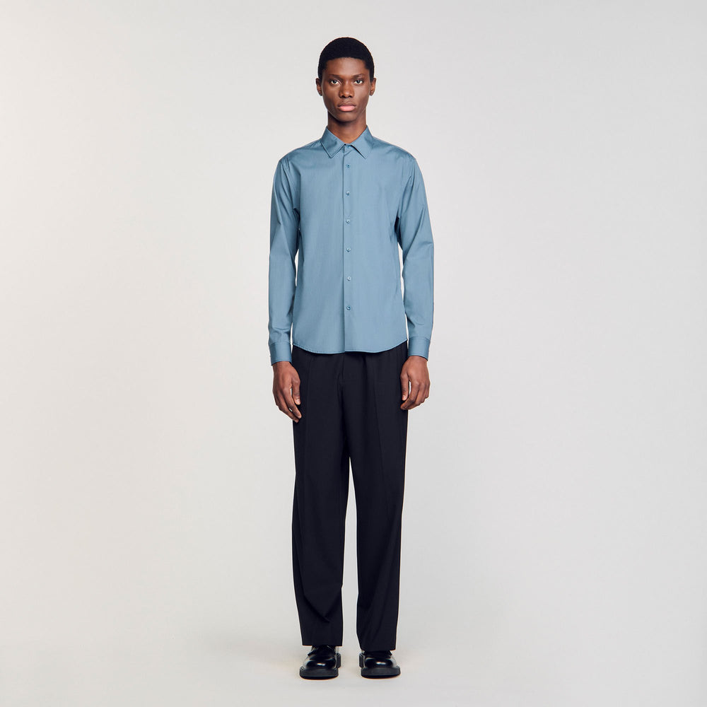 Sandro / Plain shirt Thunderstorm Blue