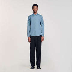 Sandro / Plain shirt Thunderstorm Blue