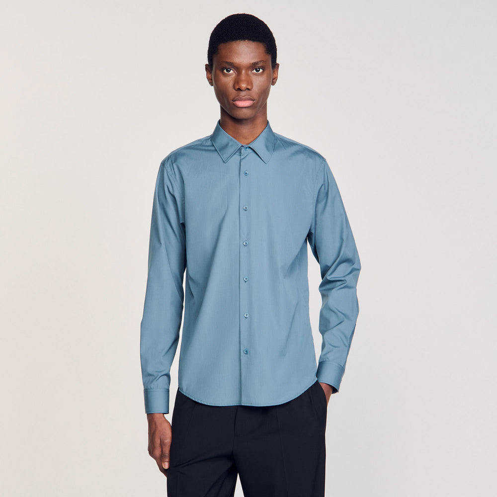Sandro / Plain shirt Thunderstorm Blue