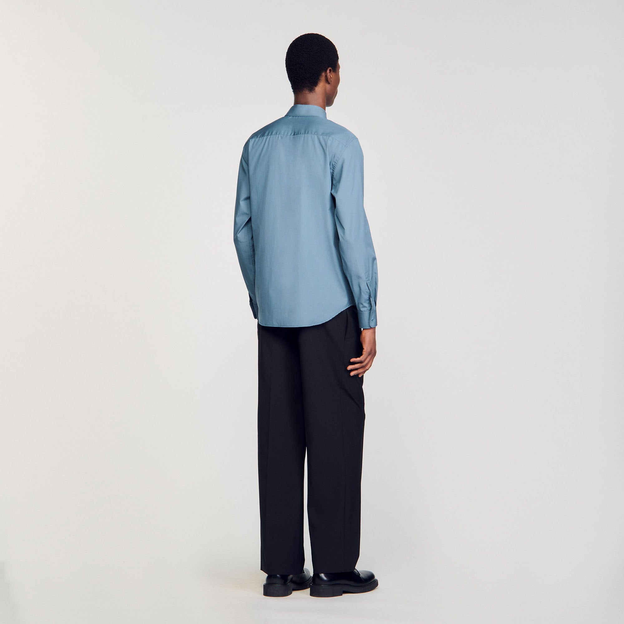 Sandro / Plain shirt Thunderstorm Blue