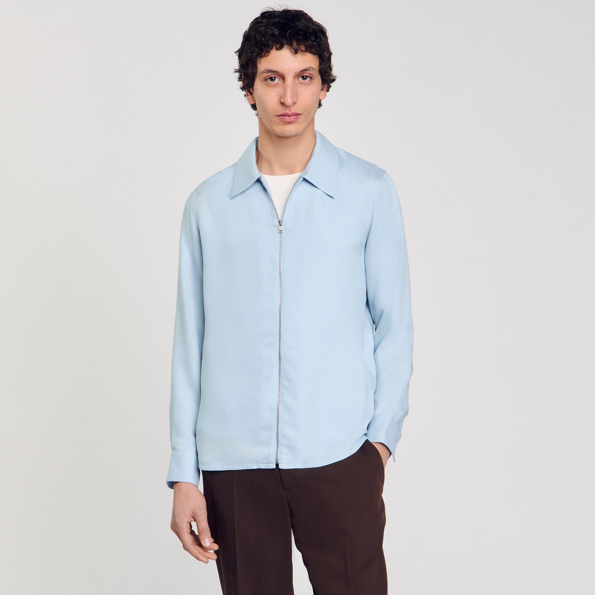 Sandro / Zip-up shirt Blue Sky