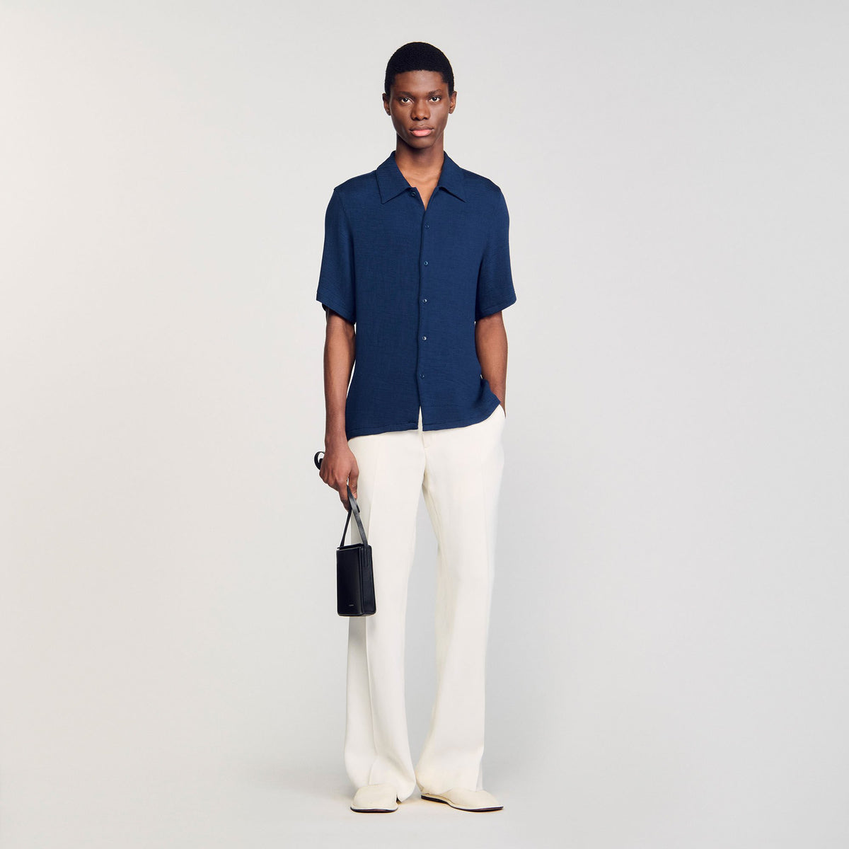 Sandro / Crinkled shirt Royal Blue