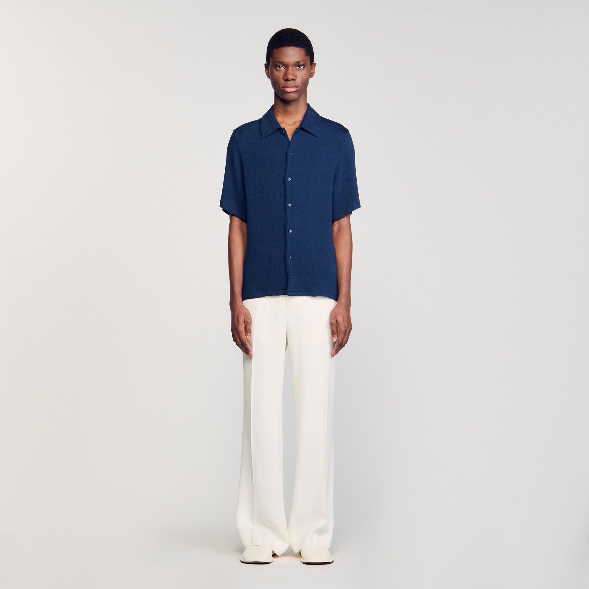 Sandro / Crinkled shirt Royal Blue