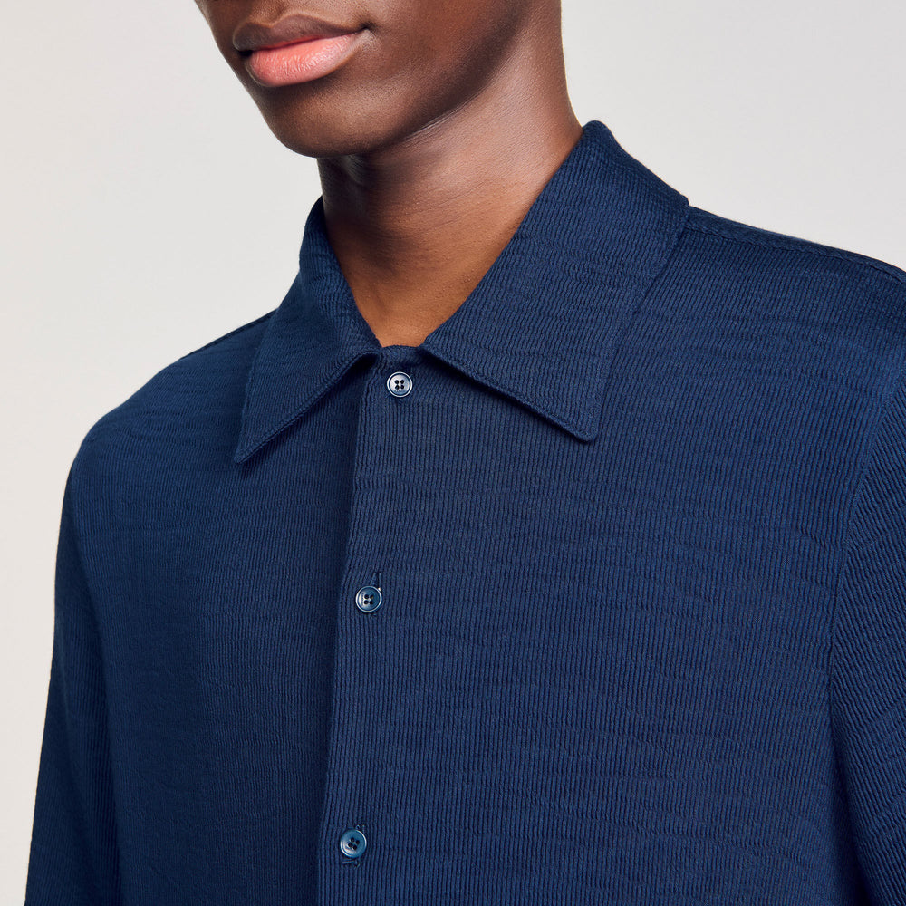 Sandro / Crinkled shirt Royal Blue