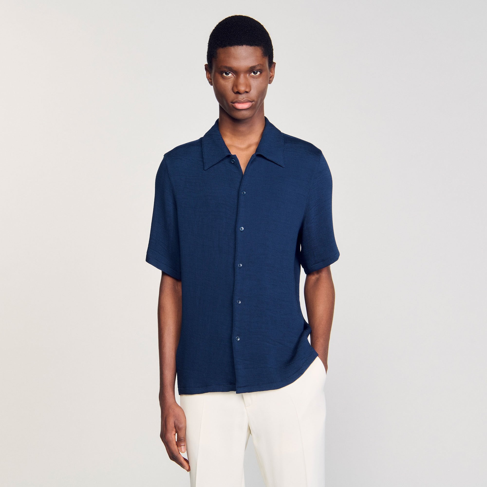 Sandro / Crinkled shirt Royal Blue