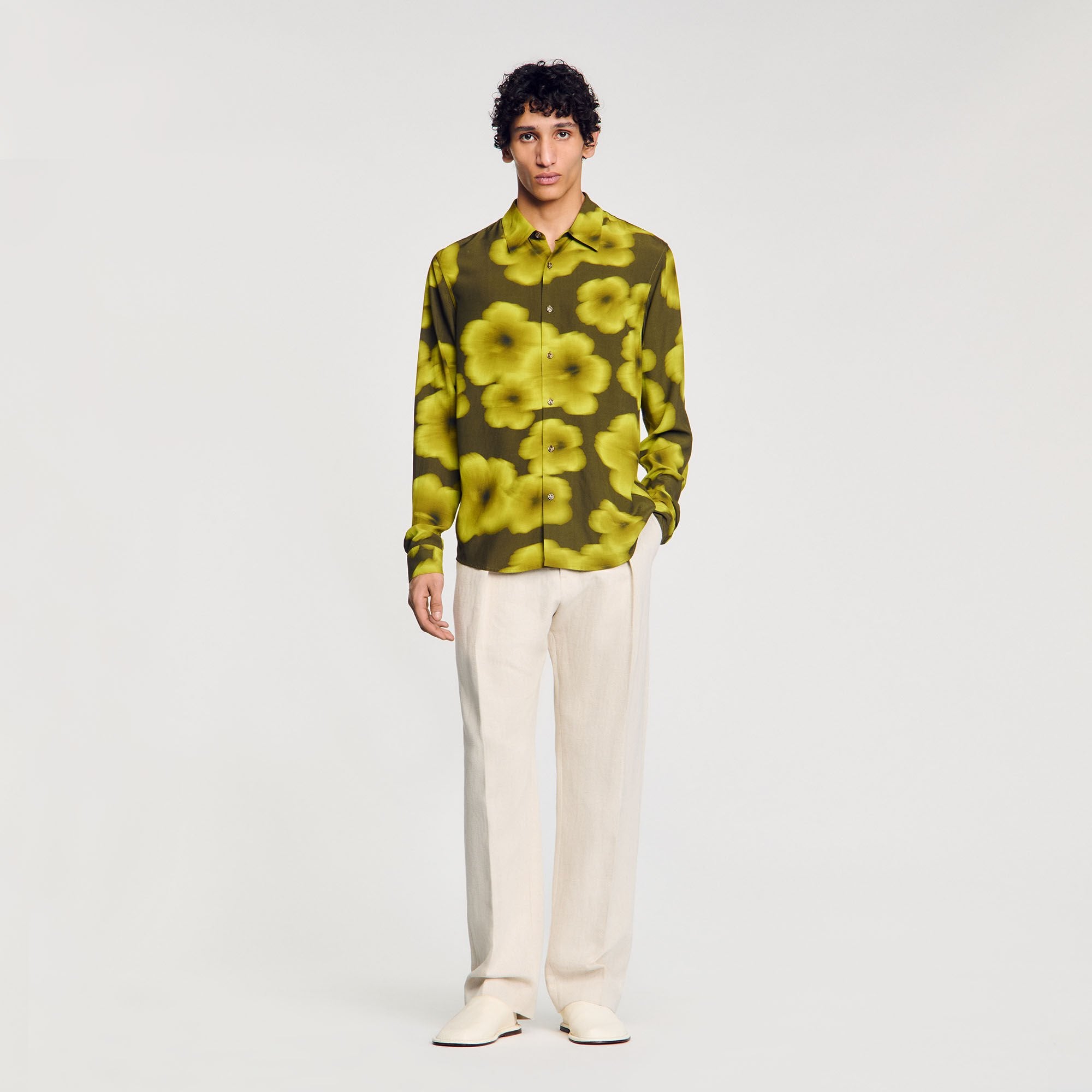 Sandro / Loose-fit floral shirt Super Green