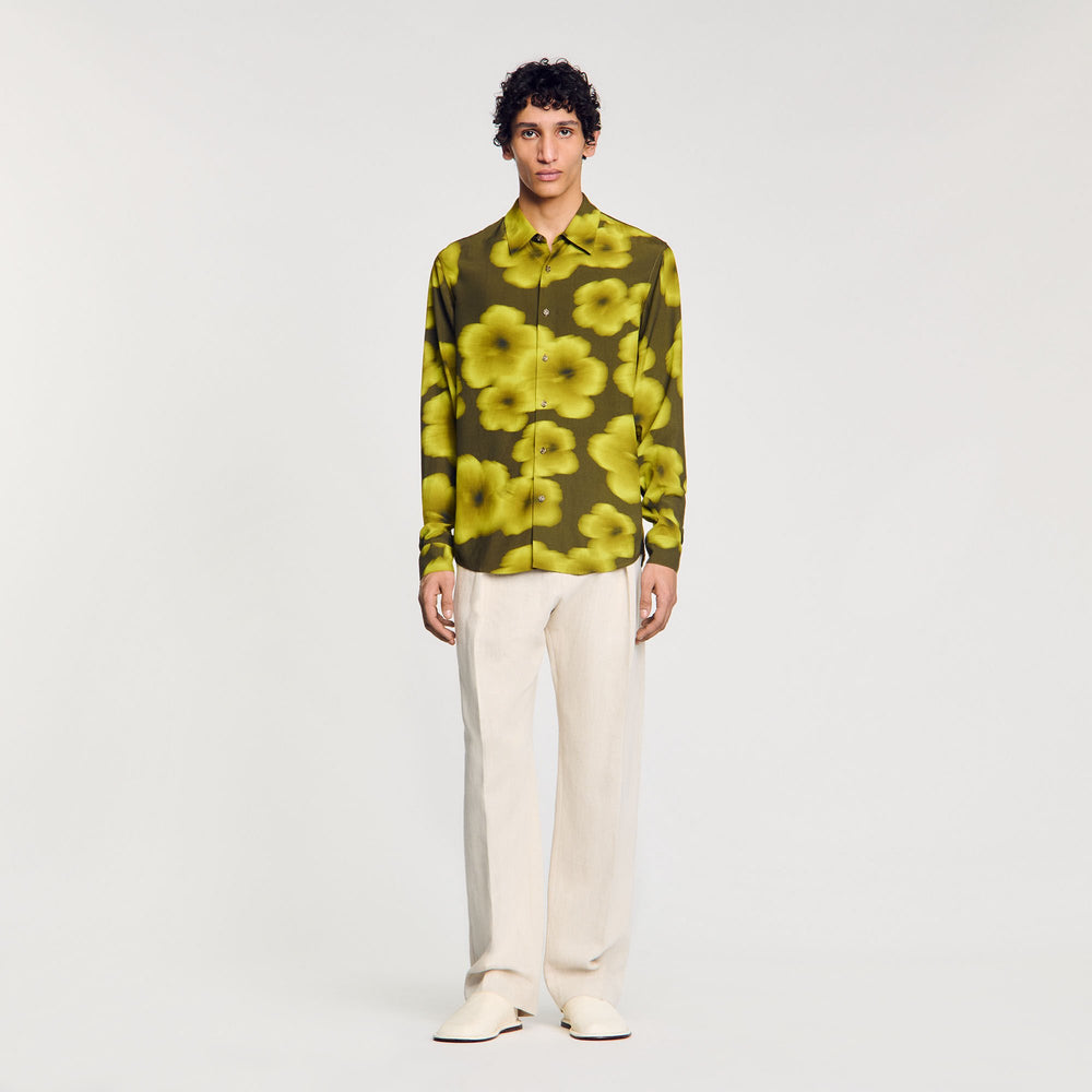 Sandro / Loose-fit floral shirt Super Green