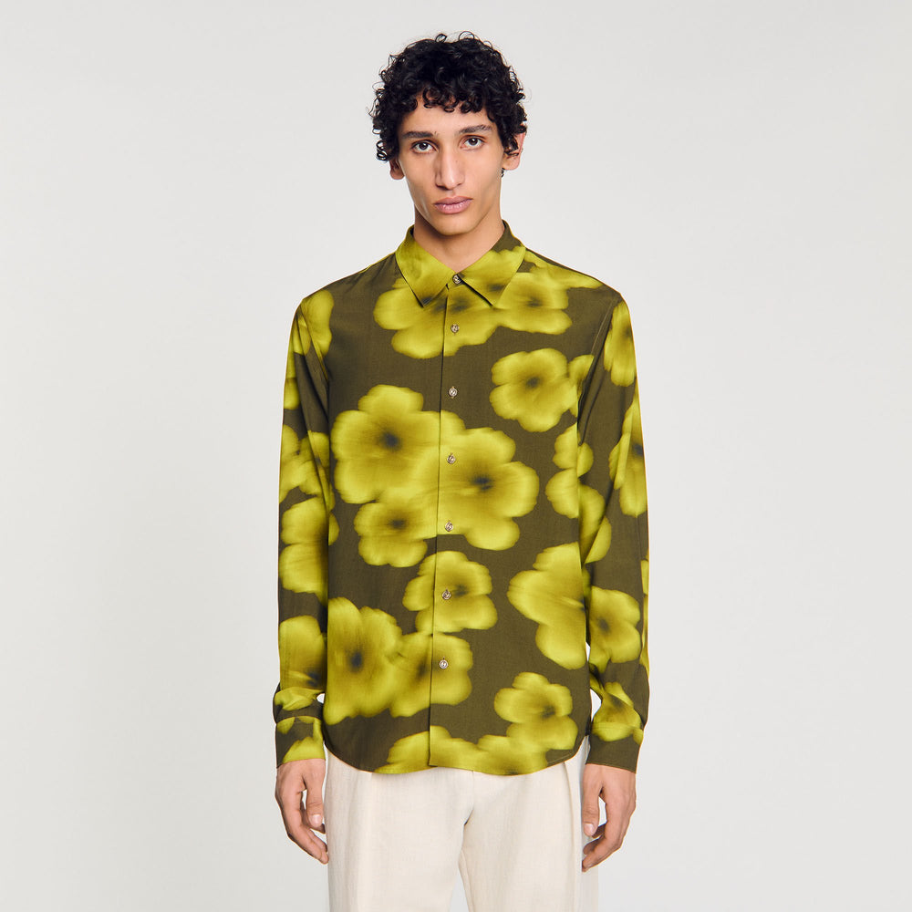 Sandro / Loose-fit floral shirt Super Green