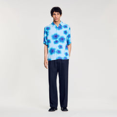 Sandro / Floral motif shirt Blue Sky