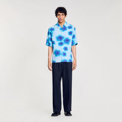 Sandro / Floral motif shirt Blue Sky