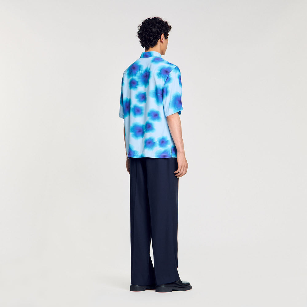 Sandro / Floral motif shirt Blue Sky