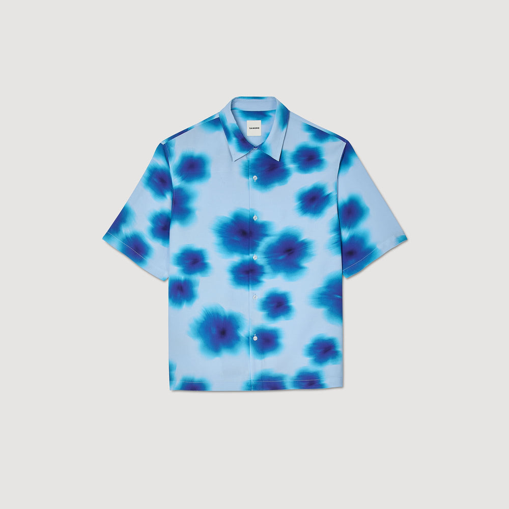 Sandro / Floral motif shirt Blue Sky
