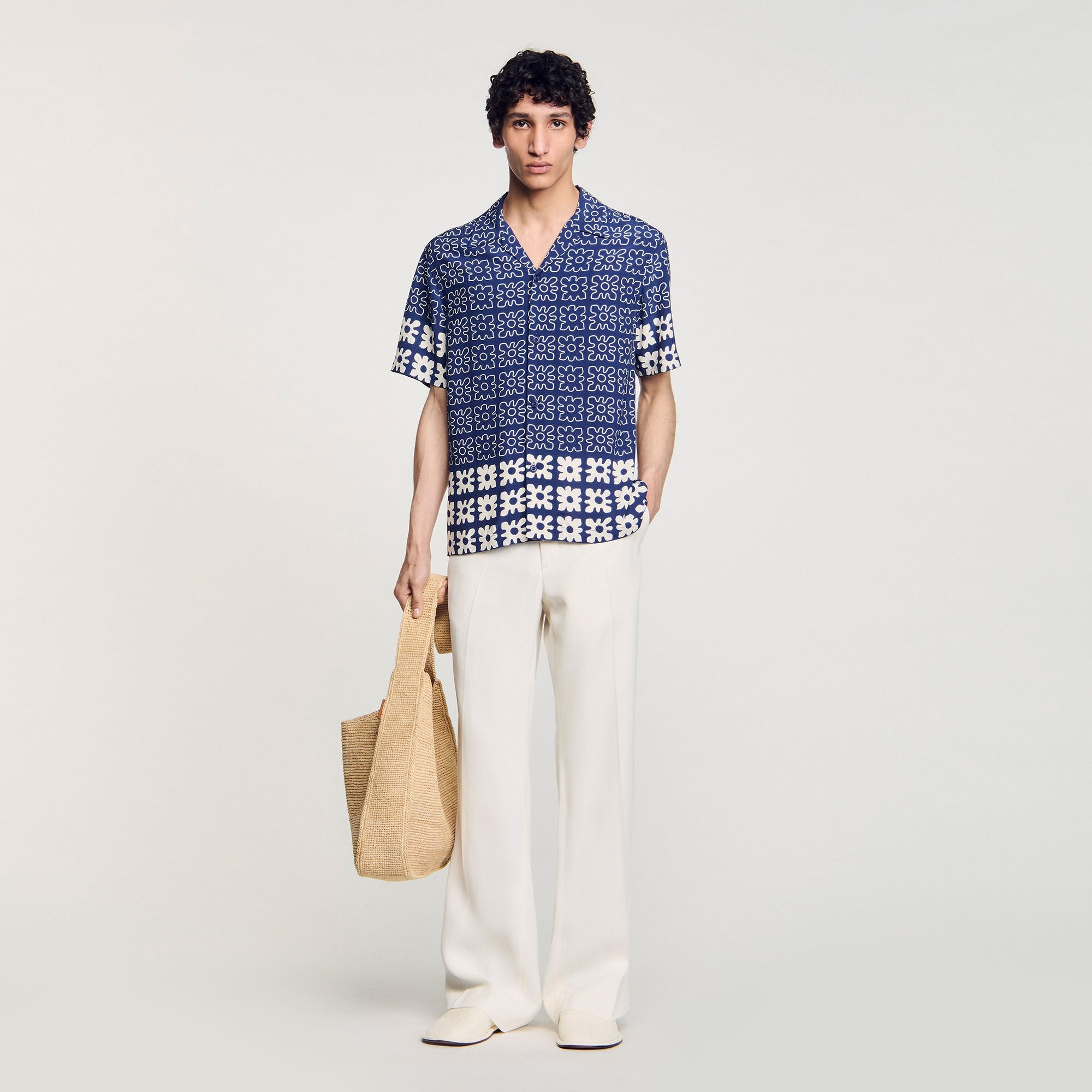 Sandro / Floral motif shirt Midnight Blue