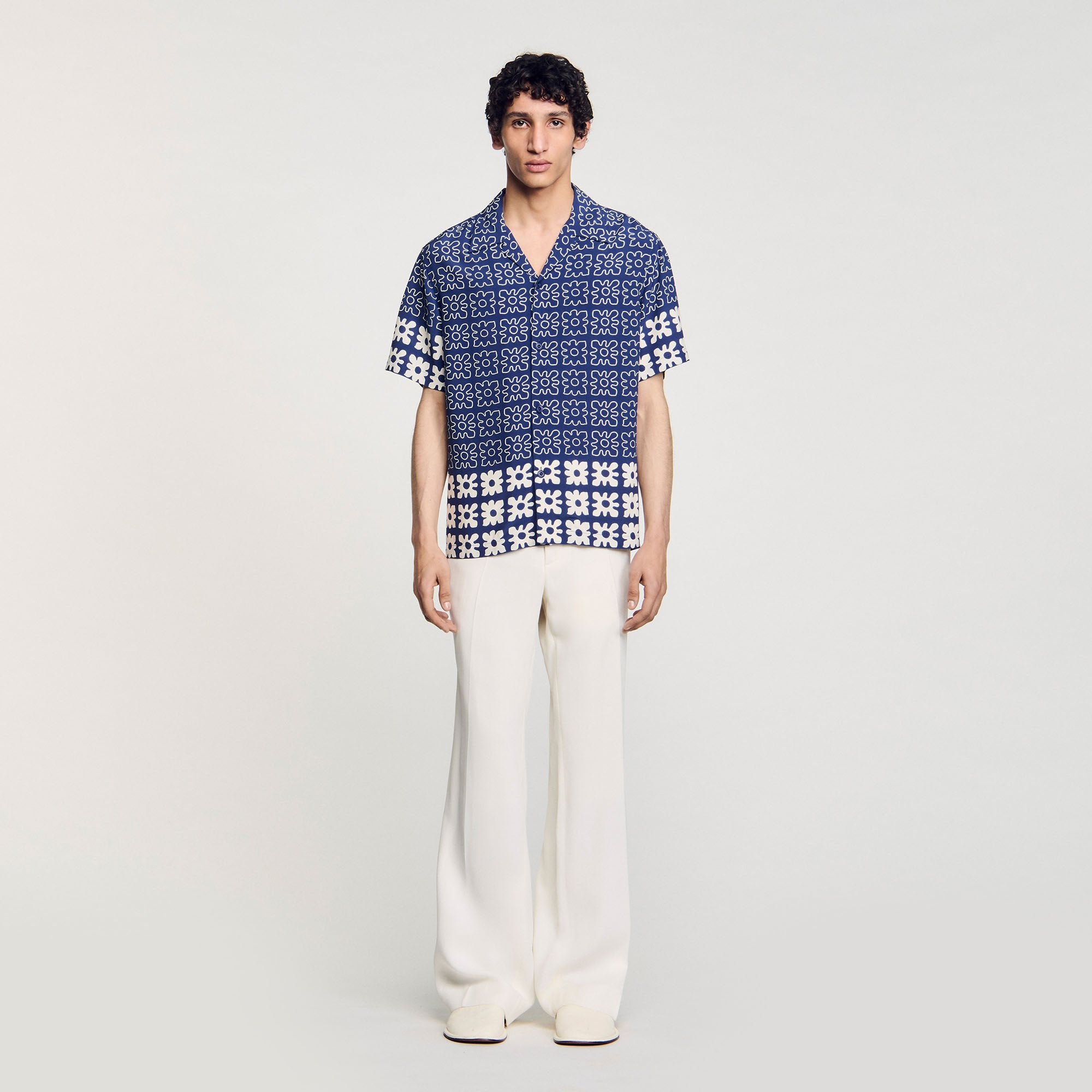 Sandro / Floral motif shirt Midnight Blue