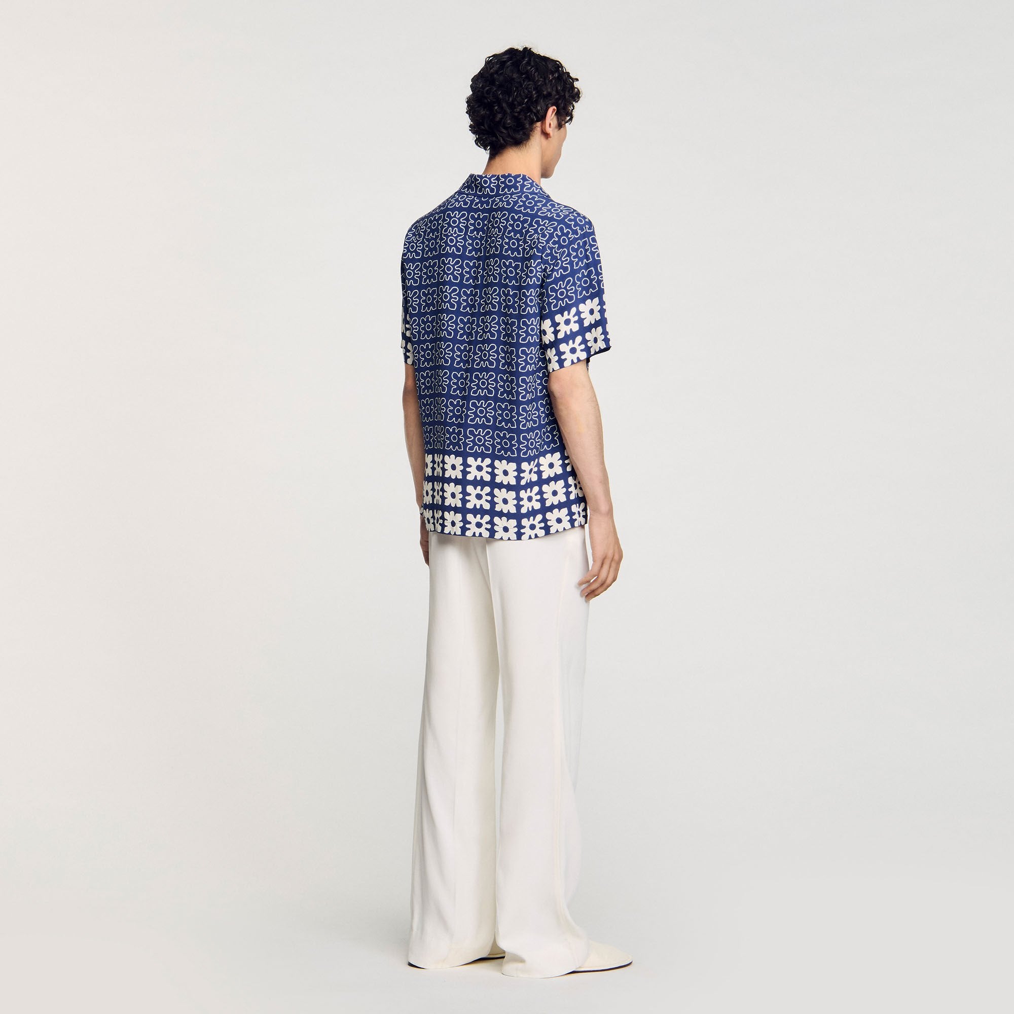 Sandro / Floral motif shirt Midnight Blue