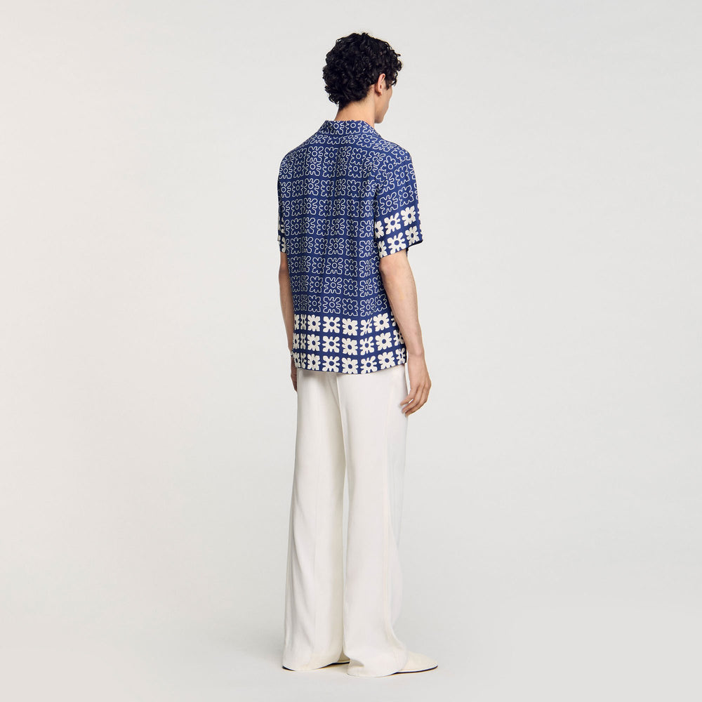 Sandro / Floral motif shirt Midnight Blue