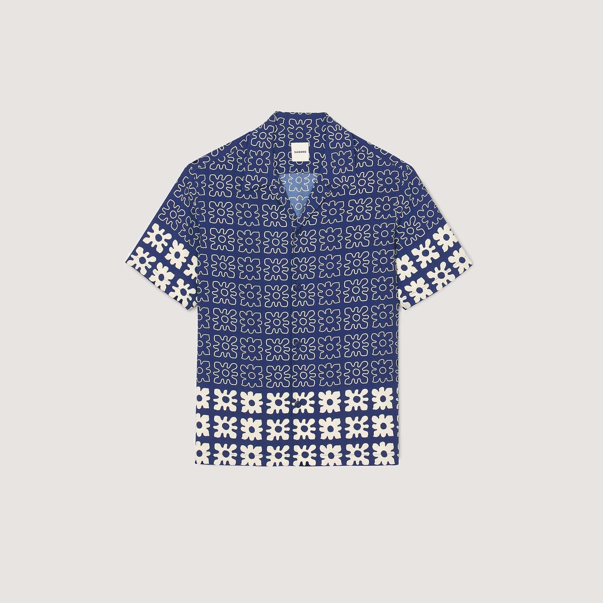 Sandro / Floral motif shirt Midnight Blue