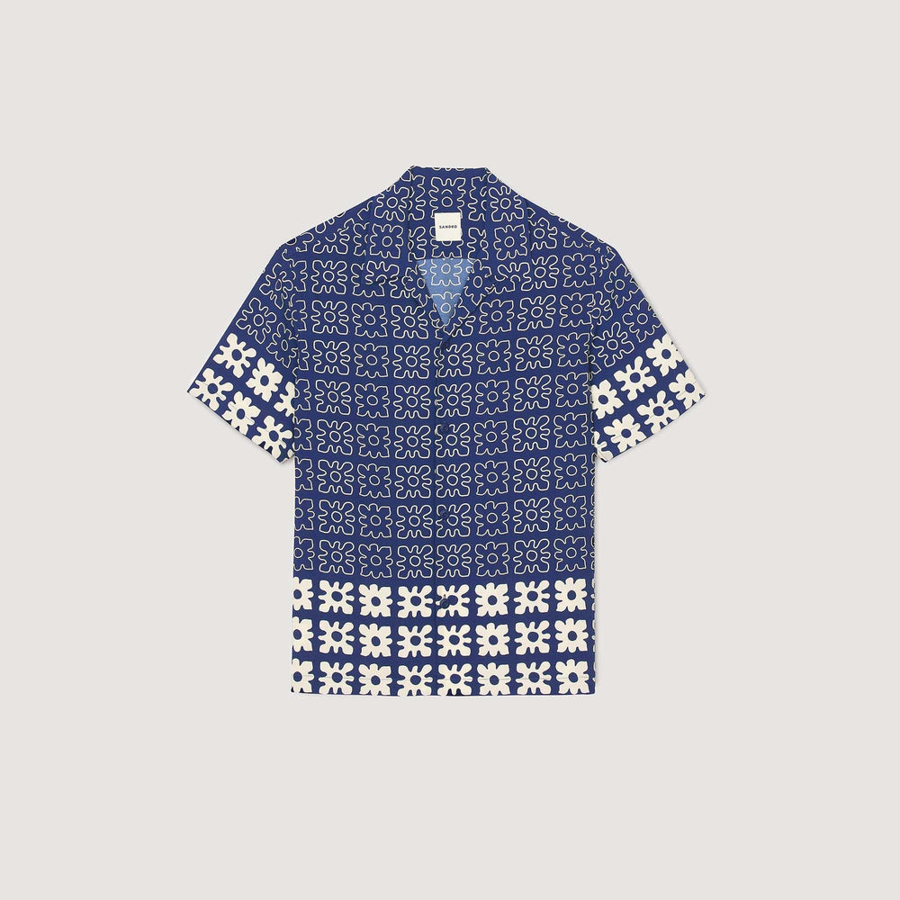 Sandro / Floral motif shirt Midnight Blue