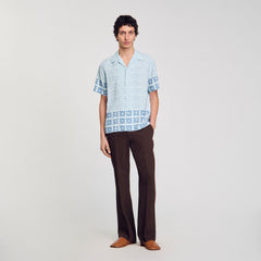 Sandro / Floral motif shirt Blue Sky