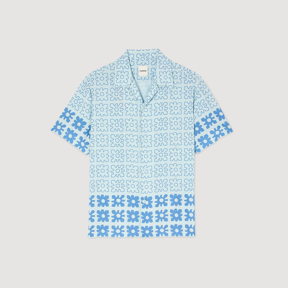 Sandro / Floral motif shirt Blue Sky