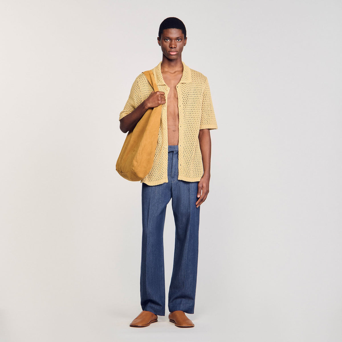 Sandro / Crochet shirt Nut