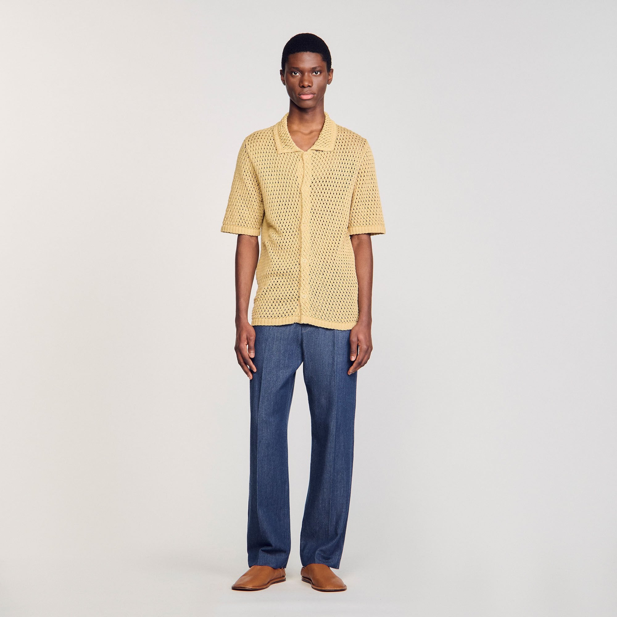 Sandro / Crochet shirt Nut