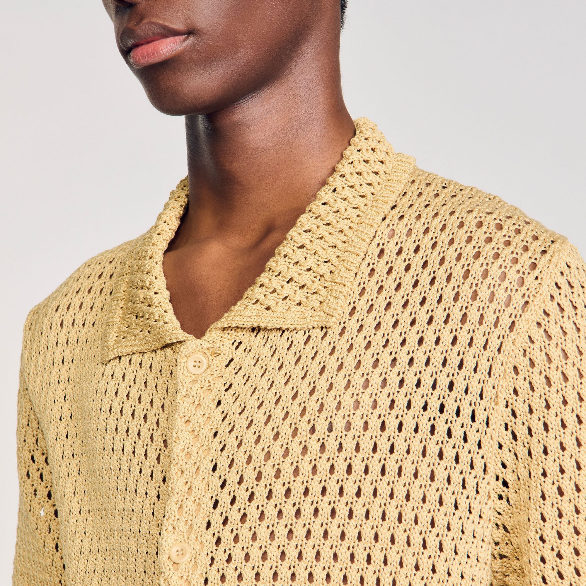 Sandro / Crochet shirt Nut