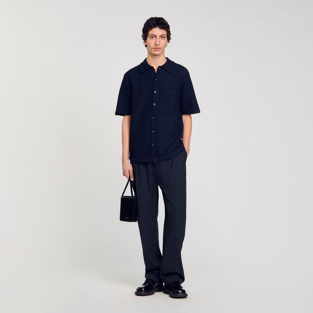 Sandro / Waffled shirt Midnight Blue
