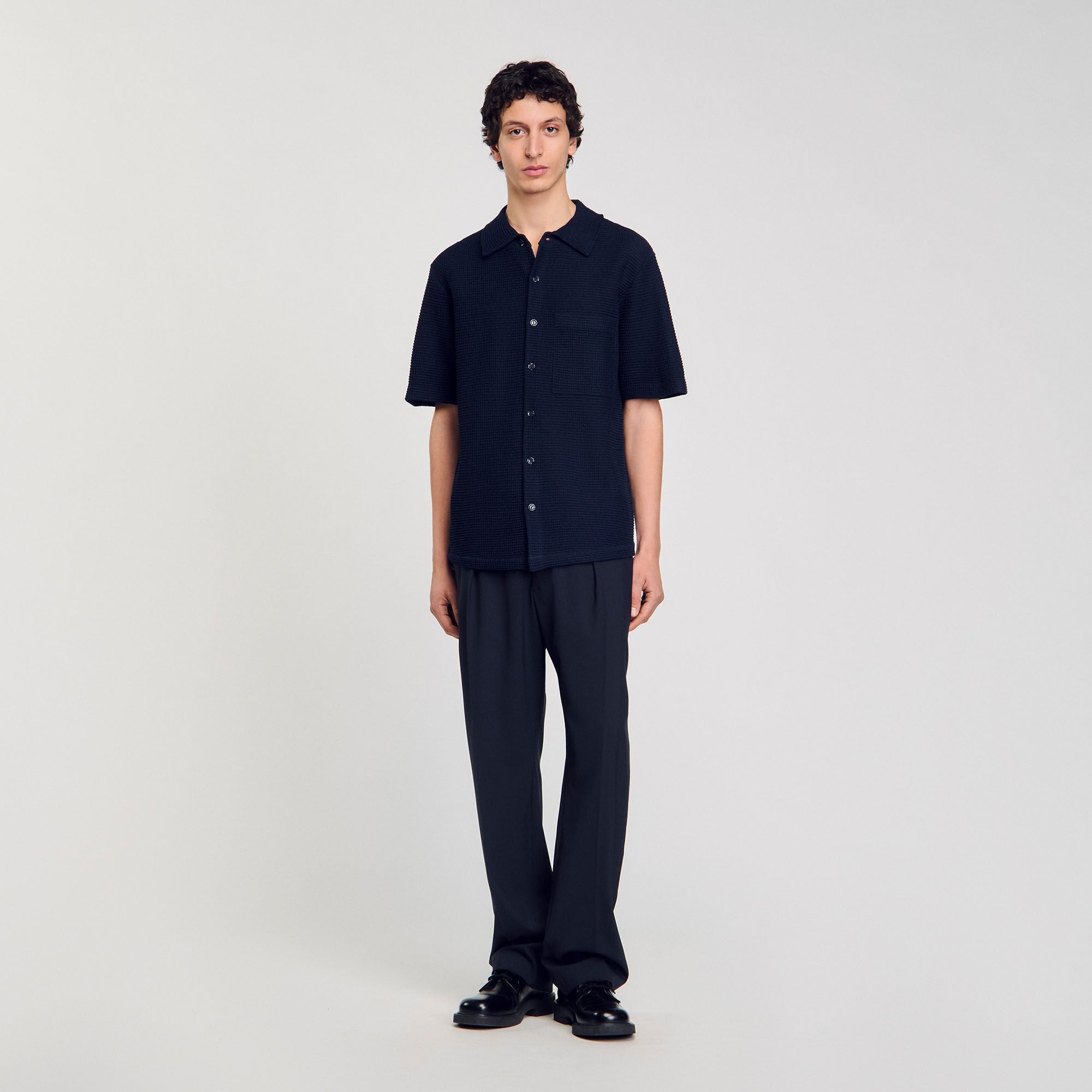 Sandro / Waffled shirt Midnight Blue