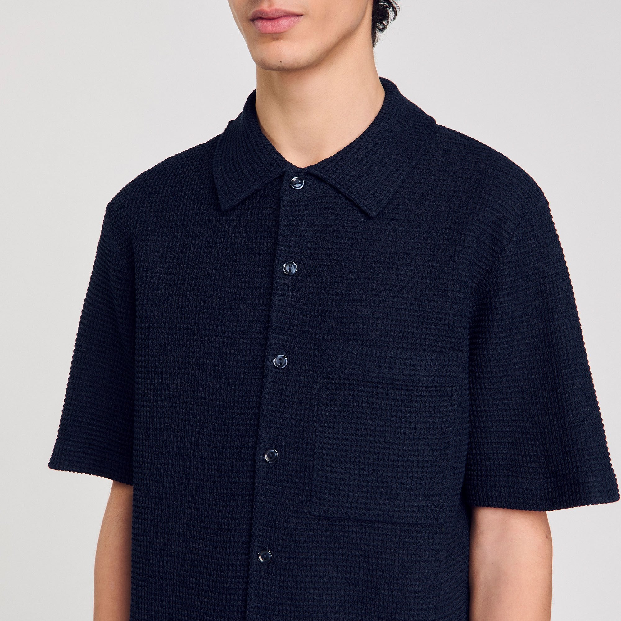 Sandro / Waffled shirt Midnight Blue