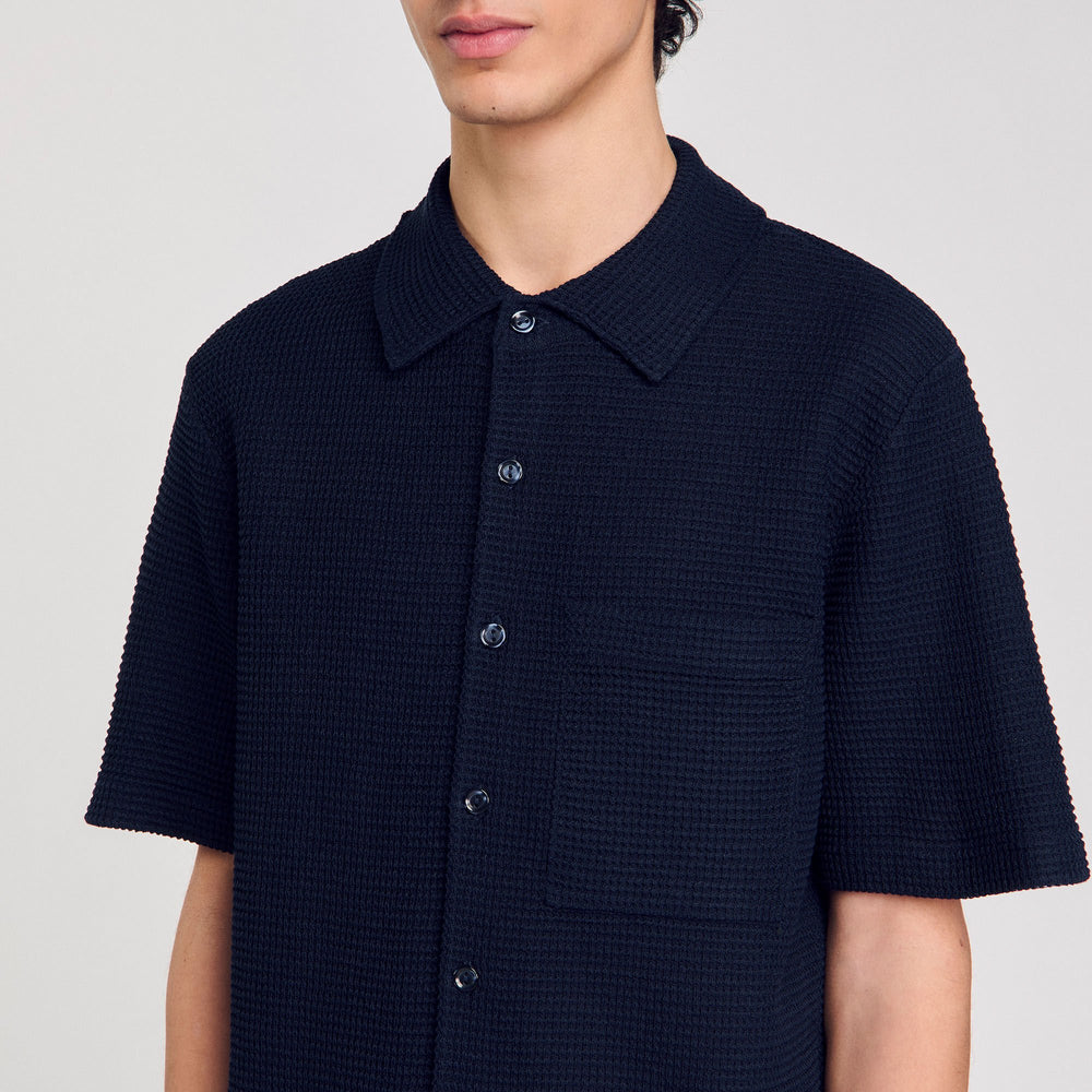 Sandro / Waffled shirt Midnight Blue