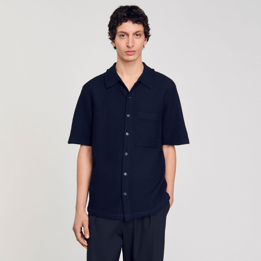 Sandro / Waffled shirt Midnight Blue