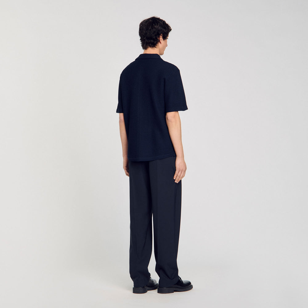 Sandro / Waffled shirt Midnight Blue