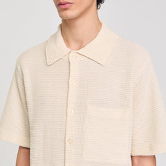 Sandro / Waffled shirt Ivory.