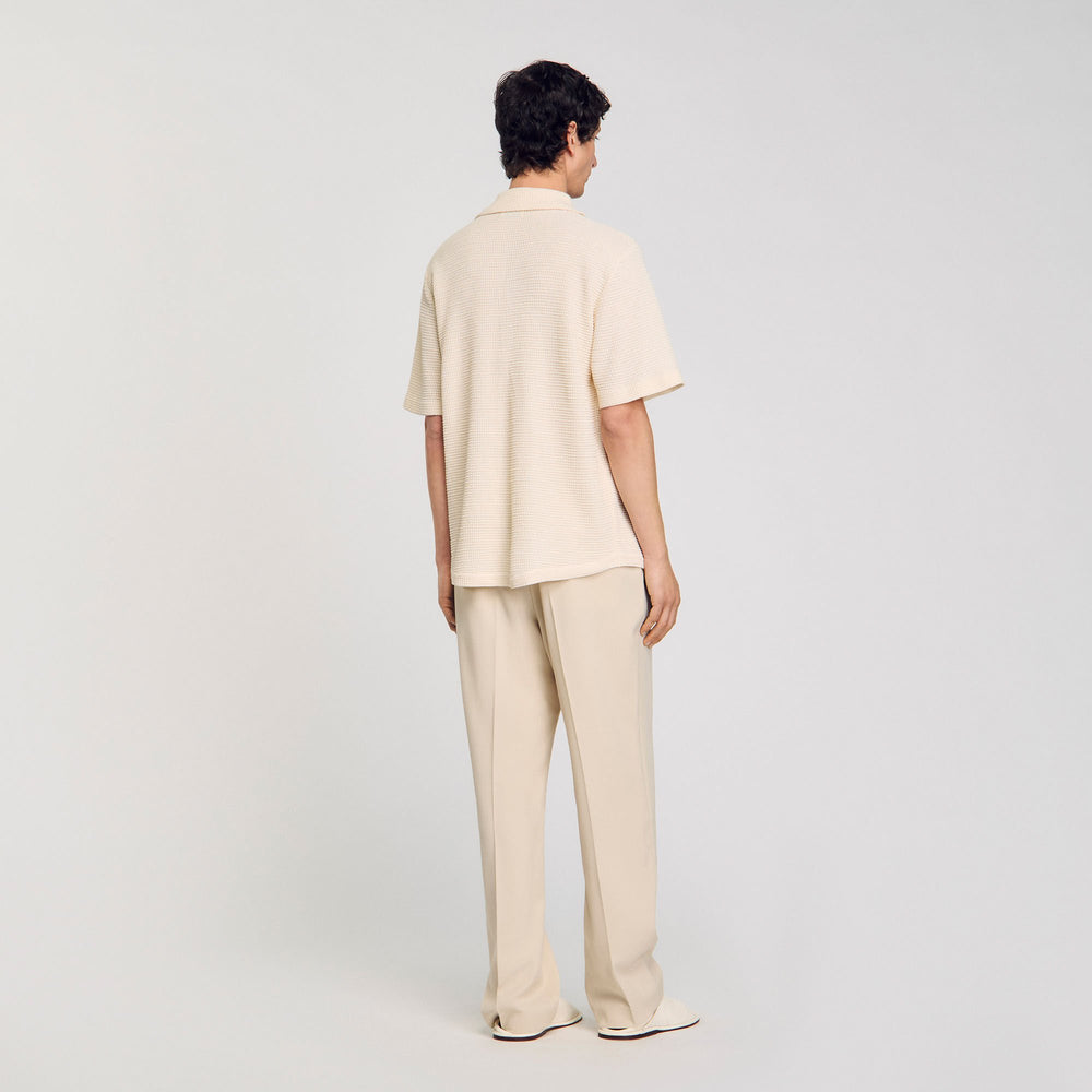 Sandro / Waffled shirt Ivory.