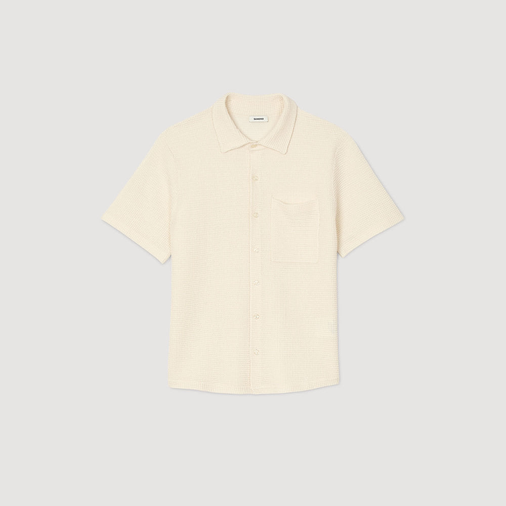 Sandro / Waffled shirt Ivory.