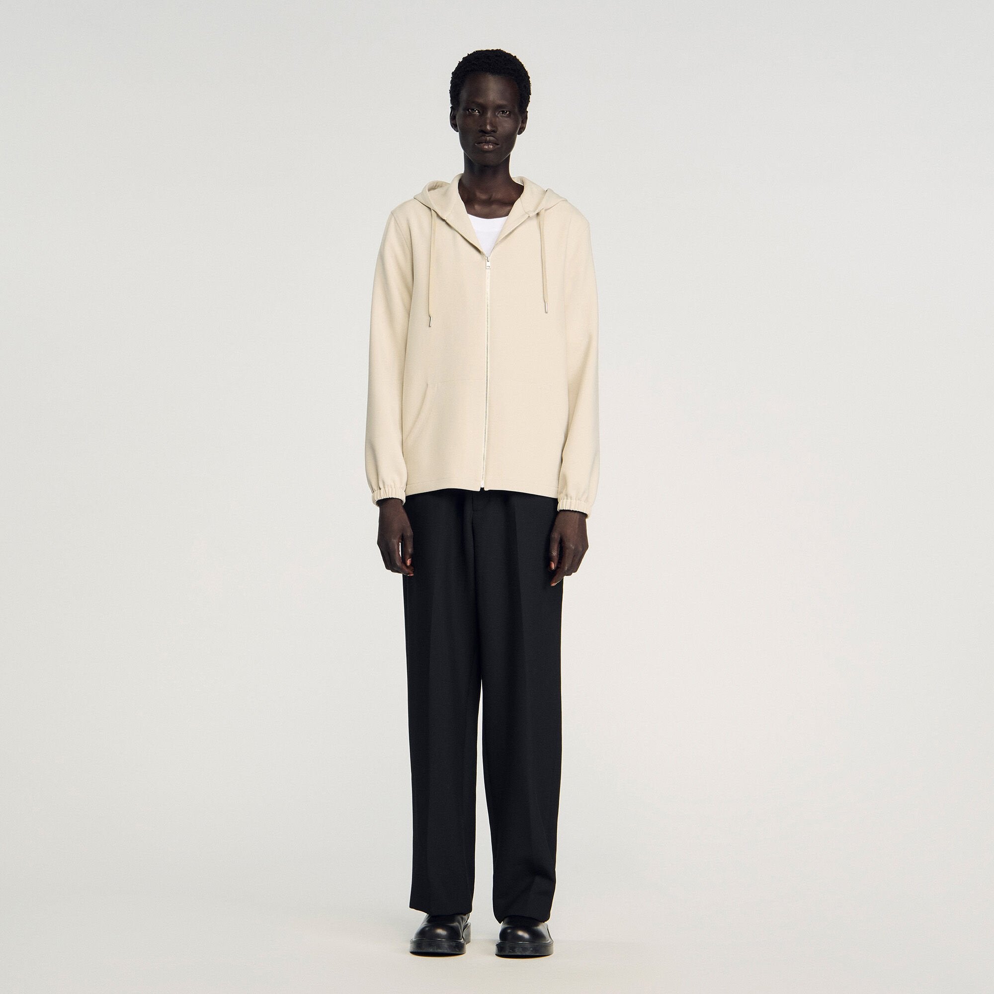 Sandro / Hooded shirt jacket Putty